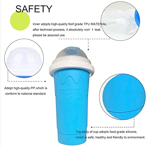 DIY Slushie Maker Cup, Quickly Frozen Cup Cooling Maker Cup, Portable Icy Silicone Cup Homemade Milk Shake Ice Cream Maker For Children And Family(Blue) 4 DIY Slushie Maker Cup, Quickly Frozen Cup Cooling Maker Cup, Portable Icy Silicone Cup Homemade Milk Shake Ice Cream Maker For Children And Family(Blue) - Image 2