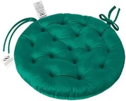 Collection 16 Inch Round Tufted Plush Chair Pad/Cushion For Kitchen Bar Stool Dining Room Durable Reversible With Tie Backs (Wine, 4) -Wilton Shop 41LoBk7YW7L. AC