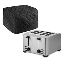 4 Slice Toaster Cover, Polyester Fabric Quilted Four Slice Toaster Appliance Dust-proof Cover For Kitchen Small Appliance Dust Cover And Fingerprint Protection (Black) 13 4 Slice Toaster Cover, Polyester Fabric Quilted Four Slice Toaster Appliance Dust-proof Cover For Kitchen Small Appliance Dust Cover And Fingerprint Protection (Black) -Wilton Shop 41LspVkL7WL