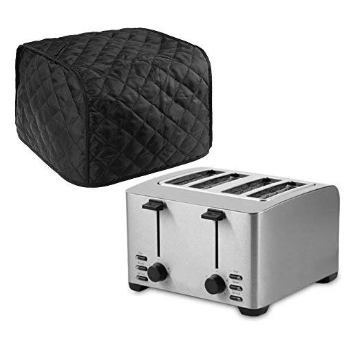 4 Slice Toaster Cover, Polyester Fabric Quilted Four Slice Toaster Appliance Dust-proof Cover For Kitchen Small Appliance Dust Cover And Fingerprint Protection (Black) 6 4 Slice Toaster Cover, Polyester Fabric Quilted Four Slice Toaster Appliance Dust-proof Cover For Kitchen Small Appliance Dust Cover And Fingerprint Protection (Black) - Image 4