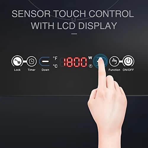 VBGK Induction Cooktop With Ultra Thin Body, Low Noise Hot Plate WithSensor Touch Single Electric Cooktops Countertop Stove With 9 Temperature & Power Levels, Timer, Safety Lock Induction Cooktop 5 VBGK Induction Cooktop With Ultra Thin Body, Low Noise Hot Plate WithSensor Touch Single Electric Cooktops Countertop Stove With 9 Temperature & Power Levels, Timer, Safety Lock Induction Cooktop - Image 3