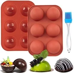 GENERIC 2Pcs Medium Semi Sphere Silicone Molds For Hot Chocolate Bomb, Cake, Jelly, Pudding, Handmade Soap, Half Sphere Silicone Baking Mold Non Stick. … (Red) -Wilton Shop 41M3XnJ73L. AC