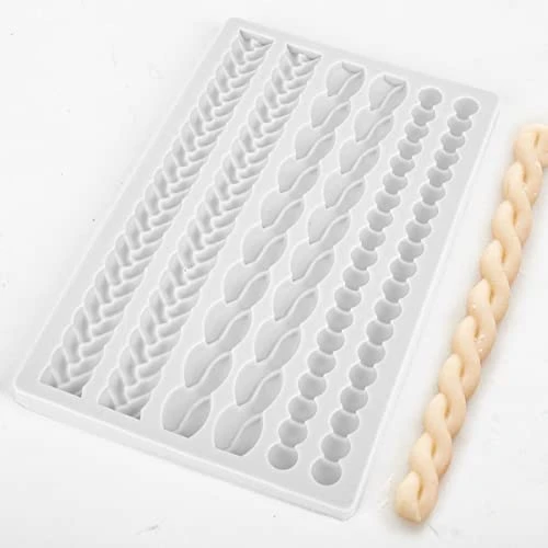 Silicone Rope Mold, Beasea Pearl Mold For Fondant Silicone Pie Crust Mold, Gary Lace Chain Molds Rope Border Fondant Braid Mold For Cake Decorating Sugarcraft Mould Pastry Pies Chocolate Toppers 6 Silicone Rope Mold, Beasea Pearl Mold For Fondant Silicone Pie Crust Mold, Gary Lace Chain Molds Rope Border Fondant Braid Mold For Cake Decorating Sugarcraft Mould Pastry Pies Chocolate Toppers - Image 4