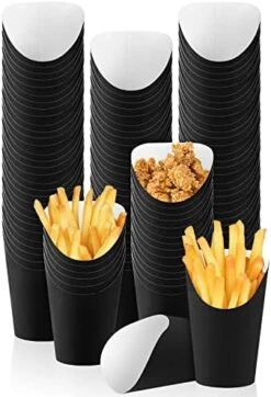 120 Pieces French Fry Holder Cups 14 Ounces Disposable Take Out Party Baking Supplies Waffle Paper Popcorn Boxes Sandwich Ice Cream Holder For Wedding Birthday Party, Black -Wilton Shop 41M4TaLx11L. AC