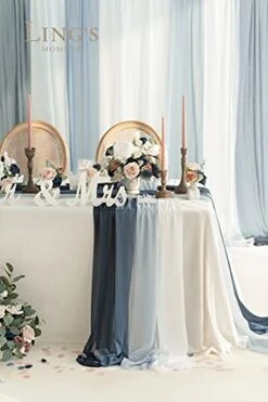 10ft Wedding Weave Table Runner For Sweetheart Table (Set Of 8, White & Navy Blue) 13 10ft Wedding Weave Table Runner For Sweetheart Table (Set Of 8, White & Navy Blue) -Wilton Shop 41M4hbELsSS
