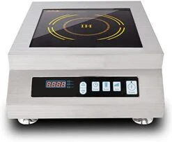 5000W Commercial Induction Cooktop 220V Electric Induction Cooker Stainless Steel Stove Countertop Burner Hot Plate With Digital Display Panel (Push Key Switch) -Wilton Shop 41MEKh TtNS. AC