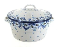 Ish Pottery Georgia Blue Covered Round Baker