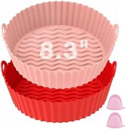 Air Fryer Silicone Pot For 2-4QT- [6.5 Inch 2pack With Oven Mitts] Air Fryers Oven Accessories,Replacement For Air Fryer Paper Liners,Reusable Silicone Air Fryer Pot Basket,Dishwasher Safe -Wilton Shop 41MKFOTjPeL. AC