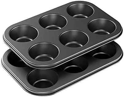 2 Pack Nonstick Muffin Pan, Carbon Steel Cupcake Pan, 6 Cup, Easy To Clean And Perfect For Making Muffins Or Cupcakes, Jumbo 6 2 Pack Nonstick Muffin Pan, Carbon Steel Cupcake Pan, 6 Cup, Easy To Clean And Perfect For Making Muffins Or Cupcakes, Jumbo - Image 4