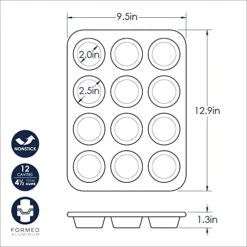Nordic Ware Turals Aluminum NonStick Muffin Pan, Twelve 2.75 Inch Cups -Wilton Shop 41Mbu3tUlcL