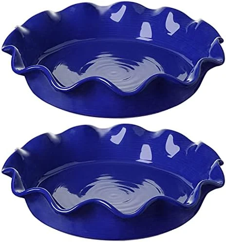 Eramic Pie Pans For Baking, 11 Inches Deep Dish Pie Plate For Apple Pie, Pot Pie, 48 Ounce Baking Dish With Ruffled Edge, Set Of 2, White 7 Eramic Pie Pans For Baking, 11 Inches Deep Dish Pie Plate For Apple Pie, Pot Pie, 48 Ounce Baking Dish With Ruffled Edge, Set Of 2, White - Image 5