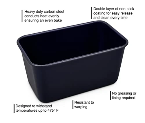 Zyliss E980198 Non-Stick Loaf Tin | 1L/1lb | Carbon Steel | Dark Blue | Bread Tin For Baking/Bakeware | Dishwasher Safe | 5 Year Guarantee 5 Zyliss E980198 Non-Stick Loaf Tin | 1L/1lb | Carbon Steel | Dark Blue | Bread Tin For Baking/Bakeware | Dishwasher Safe | 5 Year Guarantee - Image 3