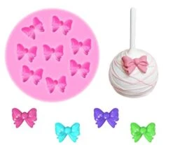 W0770 8 Mini Bows Silicone Fondant Molds Sugar Candy Cake Pop Bow Craft Molds DIY Cake Decorating