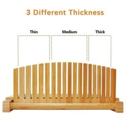 Bamboo Bread Slicer For Homemade Bread, Crumb Catcher, Collapsible And Compact Bread Cutter With 3 Sizes Cutting Guide -Wilton Shop 41MhqnYGlyL