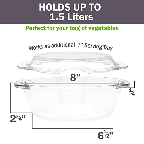 Microwave Glass Food Steamer, Microwavable Vegetable Steamer, 100% Glass, OVEN SAFE TOO | Plastic Free, BPA Free, Silicone Free 3 Microwave Glass Food Steamer, Microwavable Vegetable Steamer, 100% Glass, OVEN SAFE TOO | Plastic Free, BPA Free, Silicone Free