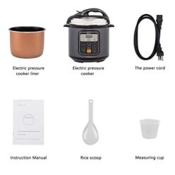 6-quart Electric Pressure Cooker Multi-Purpose, 13-in-1 Electric Pressure Cooker, Slow Cooker, Rice Cooker, Steamer, Saute, Yogurt Maker, Warmer & Sterilizer, Stainless Steel -Wilton Shop 41Mw8wAPKAL