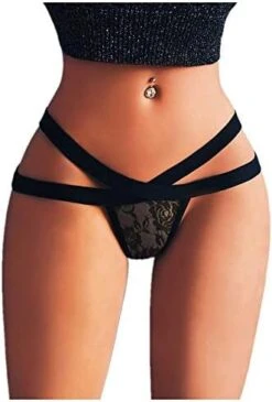 F_Gotal Clearance Sexy Underwear For Women Flower Lace Strappy Mesh Panties G-String Thongs Knickers Briefs -Wilton Shop 41MxEvLGAiL. AC