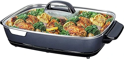 16 Inch Nonstick Electric Skillet - With Glass Cover Electric 3 16 Inch Nonstick Electric Skillet - With Glass Cover Electric
