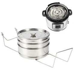 Stainless Steel Steamer Pot, Stackable 3 Tier Steamer Cooker Pot Set Cook Food Pressure Pot Accessories For Home Kitchen -Wilton Shop 41N4fGB7uXL