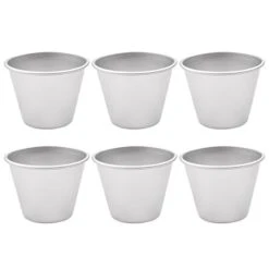 Winying 6 Pcs Mini Popovers Pan Nonstick Aluminum Raspberry Souffle Pot Pudding Cups Individual Tumblers Popovers Molten Molds Silver A One_Size
