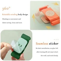 GENERIC Cord Organizer For Appliances, 4 PCS Wrap Holder Keeper, Rotatable Wrapper Kitchen Storage Accessories, Mixer, Coffee Maker And Air Fryer, Orange -Wilton Shop 41NAJJwYkNL