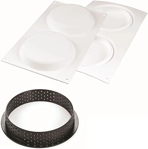 Silikomart "Kit Tarte Ring 120": 2 Silicone Molds, Each With 2 Cavities, Each Cavity 4.13 Inch Diameter X 0.66 Inch High, Plus 4 Heat-Resistant Perforated Plastic Cutting Rings 13 Silikomart "Kit Tarte Ring 120": 2 Silicone Molds, Each With 2 Cavities, Each Cavity 4.13 Inch Diameter X 0.66 Inch High, Plus 4 Heat-Resistant Perforated Plastic Cutting Rings - Image 11