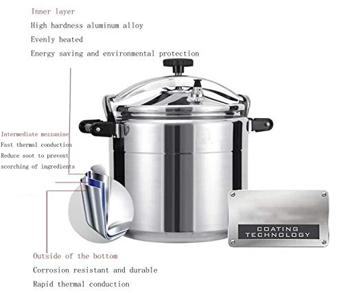 Aluminum Pressure Cooker With Safety Valve, 9L-50L Large Capacity Electric Pressure Cooker Slow Cooker Steamer And Stockpot, Commercial Household Multi-Function Rice Cooker For Various Food Cooking 5 Aluminum Pressure Cooker With Safety Valve, 9L-50L Large Capacity Electric Pressure Cooker Slow Cooker Steamer And Stockpot, Commercial Household Multi-Function Rice Cooker For Various Food Cooking - Image 3