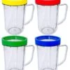 Replacement Blender Mugs Cup With Colored Comfort Lip Rings, Compatible With Original Magic Bullet Blender 250W MB-1001, MB-1001B, MBR-1101, MBR-1701, MBR-1702, MBR-0301, 16 Ounce, 4-Pack -Wilton Shop 41NNPHUtcHL