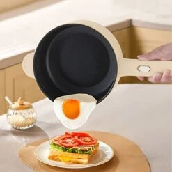 Electric Hot Pot With Steamer, 2L Non-Stick Sauté Pan, Rapid Noodles Cooker, Mini Pot For Steak, Ramen, Oatmeal, With Power Adjustment, College Dorm Room Essential(Silicone Spatula Included) -Wilton Shop 41Na8ItOudL