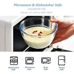 Glass Mixing Bowls With Lids Set Of 3（4.5QT,2.7QT, 1.1QT), Large Kitchen Salad Bowls, Space-Saving Nesting Bowls, Round Glass Serving Bowls For Cooking,Baking,Prepping,Dishwasher Safe -Wilton Shop 41NbP9ivb9L