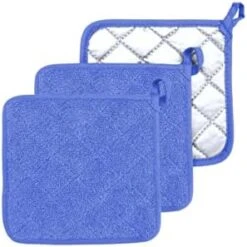 Oven Pot Holders 100% Cotton,7x7 Inches,3 Packs,Perfect For Cooking, Baking, Serving, BBQ Or Dinner Party (Gray, 3) -Wilton Shop 41NcUPBLVL. AC