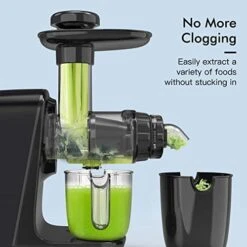 Juicer Machines, NXONE Cold Press Juicer For Vegetable And Fruit, Slow Masticating Juicer With 3 Speed Modes, Slow Juicer With Quiet Motor & Reverse Function, Easy To Clean With Brush, Black -Wilton Shop 41NeLQQzOoL