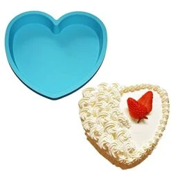 8-inch Heart Shaped Cake Pan Chocolate Jello Baking Shallow Tray Silicone Mold Valentine's Gift -Wilton Shop 41NhRWWiGAL