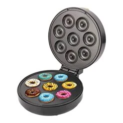 Mini Donut Maker | Non-Stick 8-hole Mini Donut Maker Machine | 1400W Donas Maker Rapid Uniform Heating For DIY Delicious Mini Doughnuts, Brownies, Cakes, Muffins -Wilton Shop 41NlkvD7flL