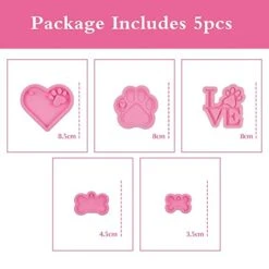 PEGAFOX 5 Pcs Love Paw Print Keychain Silicone Resin Molds Heart Dog Paw Candy Fondant Mold For DIY Mother's Day Valentine's Day Gifts, Dog Tag Polymer Clay, Cake Decorating,Candy Cube Mold1 8 PEGAFOX 5 Pcs Love Paw Print Keychain Silicone Resin Molds Heart Dog Paw Candy Fondant Mold For DIY Mother's Day Valentine's Day Gifts, Dog Tag Polymer Clay, Cake Decorating,Candy Cube Mold1 -Wilton Shop 41NmMPf8SrL