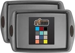 Non Stick Jelly Roll Baking Pans, Thick Warp Proof, 3 Piece, Durable Silicone Handles, Kitchen Oven Pan Bakeware Set, Cooking, Roasting Sets, Easy Clean, Set Of 3, Black -Wilton Shop 41NnjBgTI6L. AC