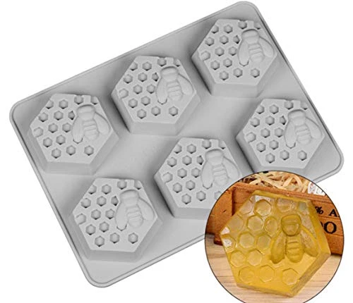 6 Holes Bee Honeycomb Pattern Silicone Fondant Soap Molds, DIY Bakeware Pan Cake Moulds Sweet Cupcake Chocolate Making Mold Handmade Fondant Cake Decorating Tool Baking Mould 3 6 Holes Bee Honeycomb Pattern Silicone Fondant Soap Molds, DIY Bakeware Pan Cake Moulds Sweet Cupcake Chocolate Making Mold Handmade Fondant Cake Decorating Tool Baking Mould