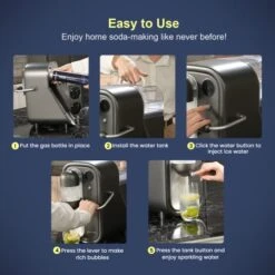 Lectric Sparkling Water Maker With LED Display, Cold Soda Maker For Carbonating With 1.6L Water Tank, Compatible With GLACIER FRESH 60L CO2 Carbonator -Wilton Shop 41Nx3anreNL