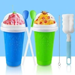 2PC Slushie Maker Cup,DIY Frozen Magic Slushy Cup,Double Layers Silica Smoothie Pinch Ice Cup,Quick Cooling Cup Homemade Milk Shake Ice Cream Maker (Blue+Green) 14 2PC Slushie Maker Cup,DIY Frozen Magic Slushy Cup,Double Layers Silica Smoothie Pinch Ice Cup,Quick Cooling Cup Homemade Milk Shake Ice Cream Maker (Blue+Green) -Wilton Shop 41NyfSVO5nL. AC