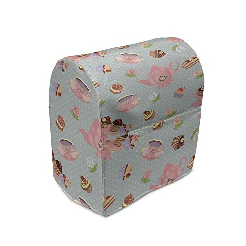 Ambesonne Tea Party Stand Mixer Cover, Cupcakes Cookies And Flowers On Polka Dotted Background Britain Tradition, Kitchen Appliance Organizer Bag Cover With A Pocket, 6-8 Quarts, Multicolor 3 Ambesonne Tea Party Stand Mixer Cover, Cupcakes Cookies And Flowers On Polka Dotted Background Britain Tradition, Kitchen Appliance Organizer Bag Cover With A Pocket, 6-8 Quarts, Multicolor