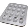 Bakeware Madeleine, Warp Resistant Nonstick Baking Pan, Made In The USA From Aluminized Steel, 16-Well, Silver