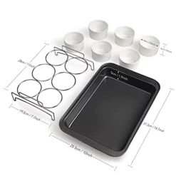 Ramekins Set With 6 Silicone Lids, Mothers Day Gifts Creme Brulee Making Set,304 Stainless Steel Lifting Rack And 10" X 14.6" Bottom Baking Pan, Set Of 6 Porcelain Ramekins, Oven Safe Covered Bowls & Soufflé Ramiken 10 Ramekins Set With 6 Silicone Lids, Mothers Day Gifts Creme Brulee Making Set,304 Stainless Steel Lifting Rack And 10" X 14.6" Bottom Baking Pan, Set Of 6 Porcelain Ramekins, Oven Safe Covered Bowls & Soufflé Ramiken -Wilton Shop 41OEbQHSzAL