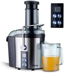 Centrifugal Juicer Machine - LCD Monitor 1100W Juice Maker Extractor, 5-Speed Juice Processor Fruit And Vegetable, 3" Feed Chute Stainless Steel Power Juicer, Easy Clean, BPA Free (Silver) 18 Centrifugal Juicer Machine - LCD Monitor 1100W Juice Maker Extractor, 5-Speed Juice Processor Fruit And Vegetable, 3" Feed Chute Stainless Steel Power Juicer, Easy Clean, BPA Free (Silver) -Wilton Shop 41OErEk4IQL. AC