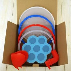 UPGRADED Silicone Accessories For Instant Pot 8 Quart: Silicone Lid, 3 Silicone Sealing Rings, Silicone Egg Bites Mold, Mitts, Steam Diverter - 100% AUTHENTIC SILICONE - BPA-FREE, PHTHALATE-FREE -Wilton Shop 41OI6visFZL