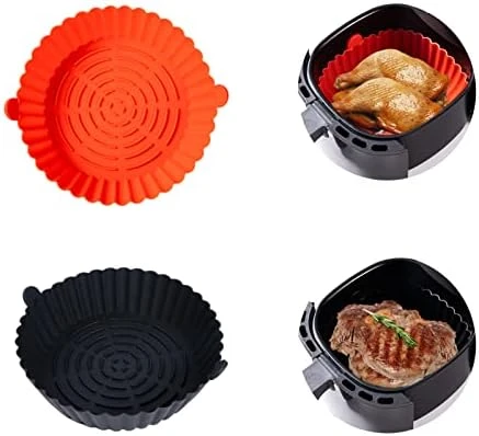 3pcs Silicone Air Fryer Pot With Handles, 7.9in Food Safe Air Fryer Silicone Liners For 3.6 To 6.8QT, No Harsh Cleaning, Reusable Round Air Fryer Baskets Replacement For Parchment Liners 8 3pcs Silicone Air Fryer Pot With Handles, 7.9in Food Safe Air Fryer Silicone Liners For 3.6 To 6.8QT, No Harsh Cleaning, Reusable Round Air Fryer Baskets Replacement For Parchment Liners - Image 6