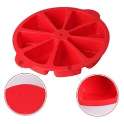 Scone Pan Silicone Triangle Cake Mold For Baking Nonstick Cornbread Pan 8 Cavity Pie Silicone Mold Perfect For Brownies, Muffin, Cupcake, Soap, Polenta, Or Biscuits (Red) -Wilton Shop 41ORqKibfzL