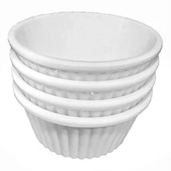 Win 4-Piece Plastic Multi-Color Ramekin Baking & Dipping Sauce Cups (White; 24 Pack)
