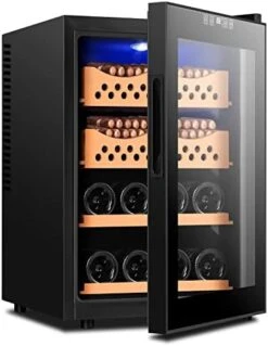 1.8 Cu.Ft Electronic Cooler Humidor, 200 Capacity Temperature Control Black Cabinet With Cedar Shelves For Home Office And Bar -Wilton Shop 41OdmTveSsL. AC