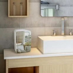 6L Cooler And Warmer Mini Fridge With LED Lighted Mirror, Mother Day Gifts, Portable Mini Fridge For Skincare, Makeup, Beauty Products – Bedroom Vanity With Lighted Glass -Wilton Shop 41OgG4TGKxL