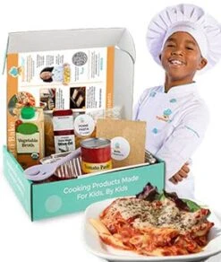 The Step Stool Chef Cooking Kits For Kids - Double Layer Pasta Bake | DIY Real Cooking Set For Kids Baking Kit, Easy To Follow Recipe And Pre-Measured Ingredients Included For Children